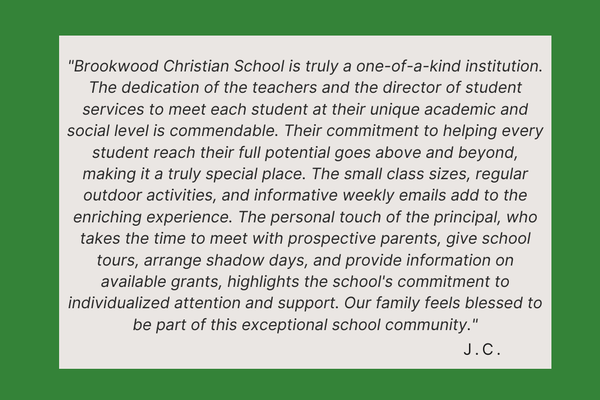 Brookwood Christian School Testimonials